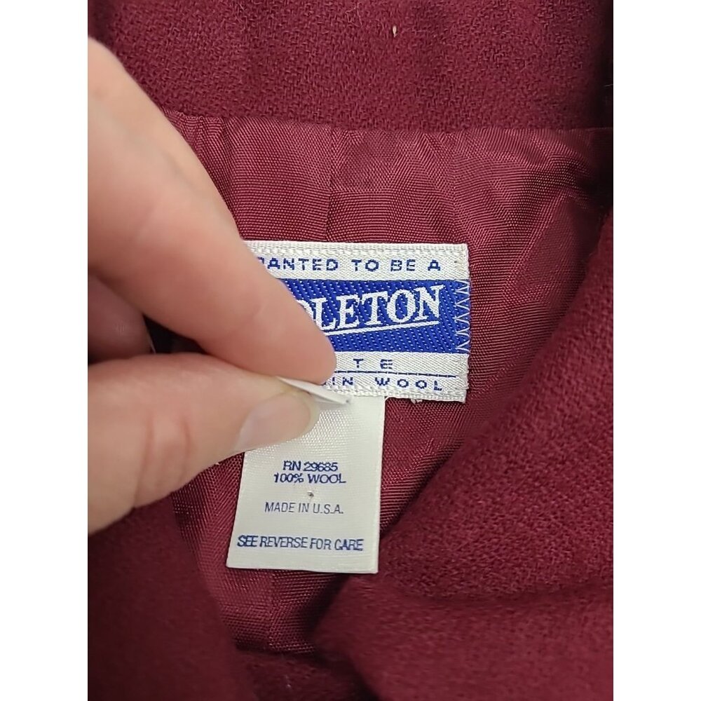 Vintage Pendleton Suit Set Women's 100% Virgin Wool Maroon Red - Picture 9 of 13